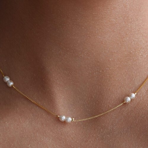 Choker pérolas duplas