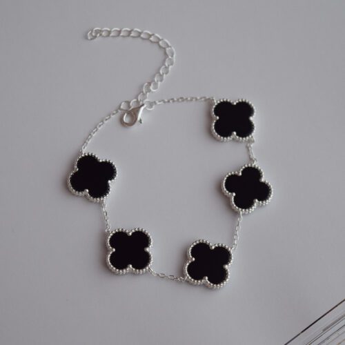 Pulseira 5 trevos ônix