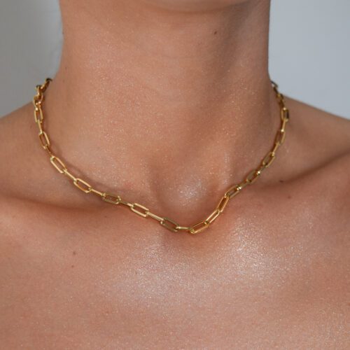 Choker mini elos quadrados